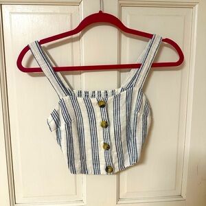 Bershka Linen Blend Crop Top
